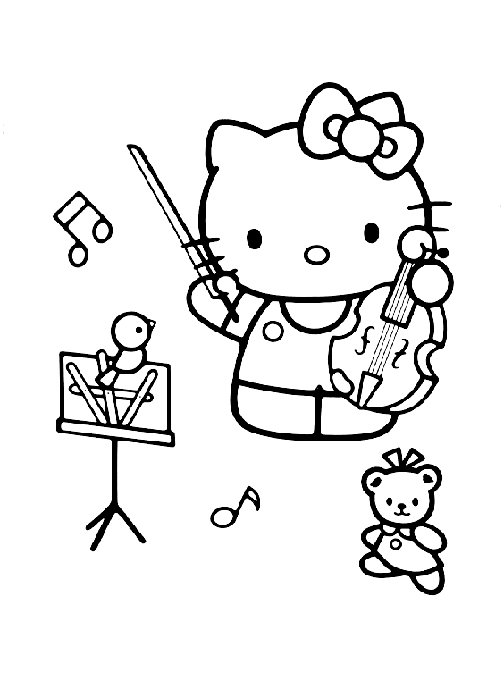 Plansa de colorat cu Hello Kitty 57 82
